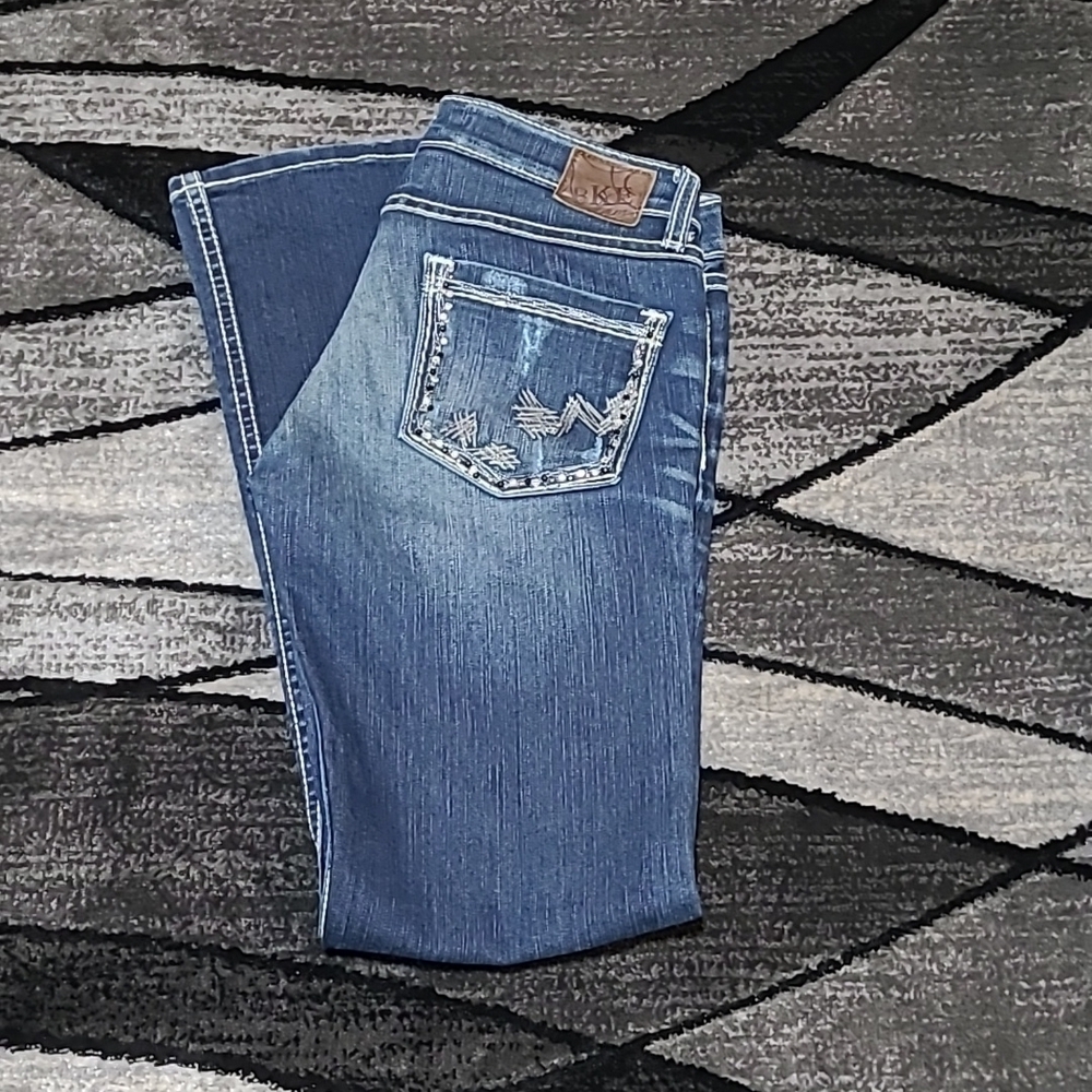 BKE STELLA RHINESTONES BOOT-CUT DENIM JEAN